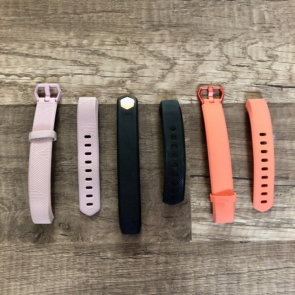 Fitbit - 3 Bands - S/P - Coral/Black/Violet